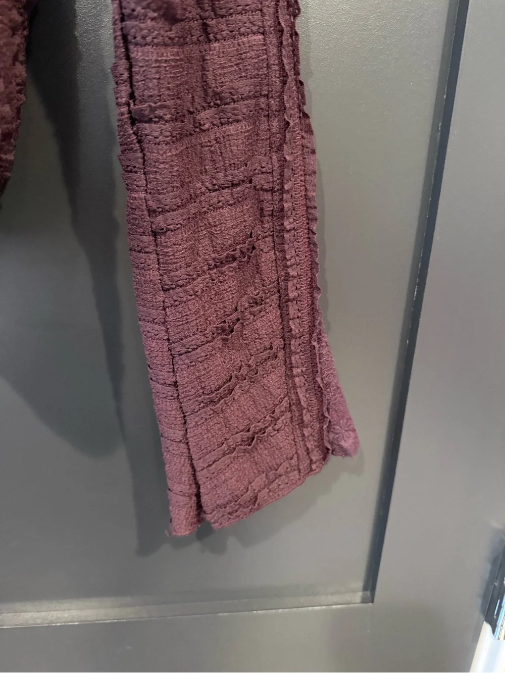 Free People Mauve Textured Bell Sleeve Top